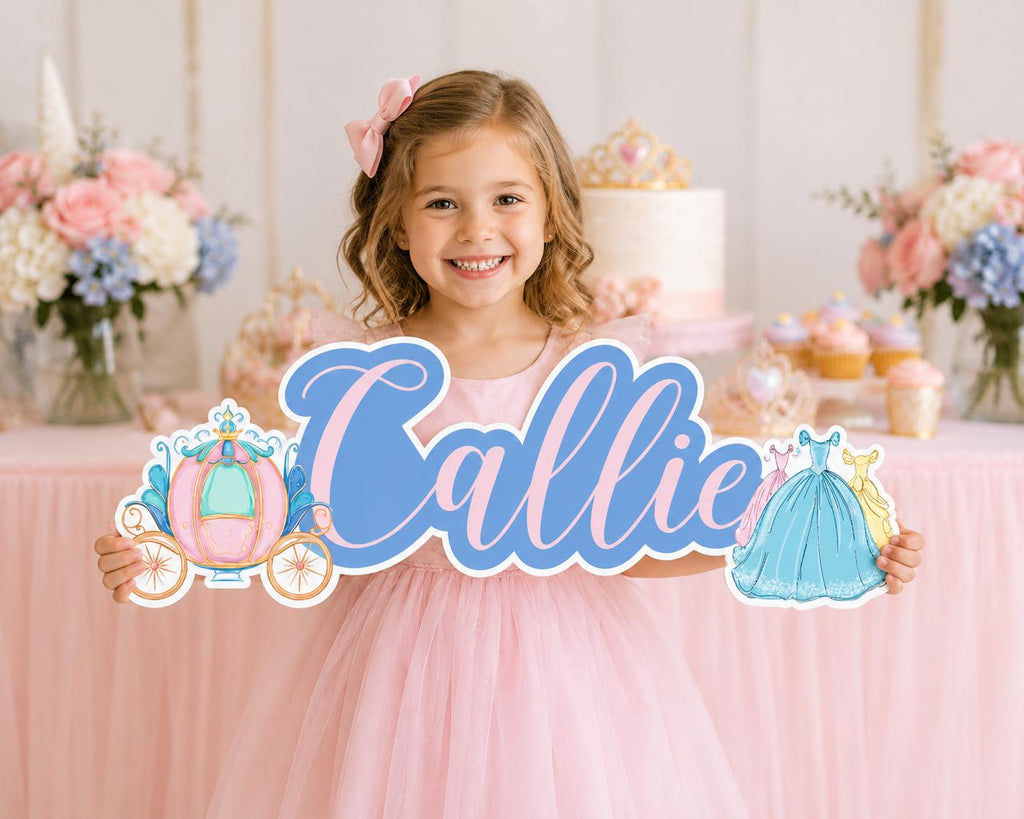 Princess Birthday Foam Board Cutout Sign | Custom Princess Party Decor | Personalized Name Sign | Princess Birthday Photo Prop | Fairytale P