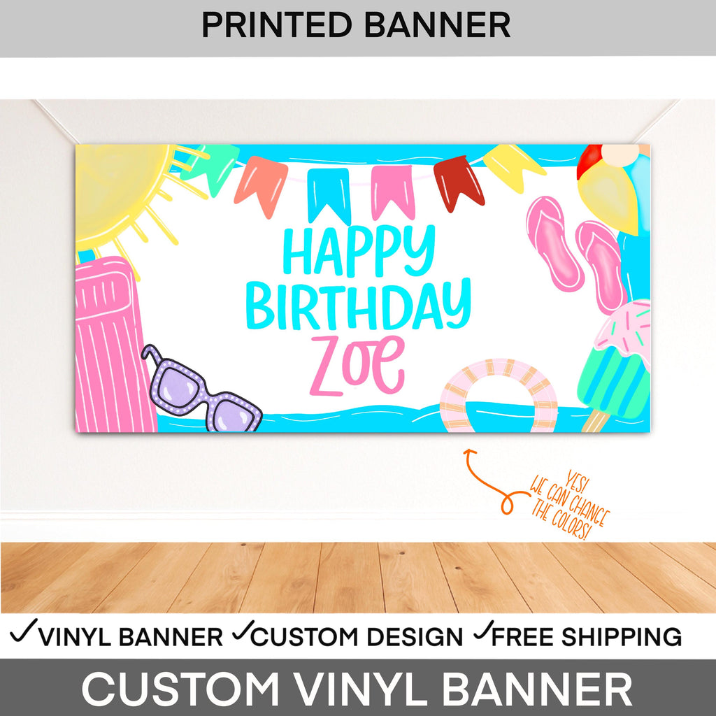 Pool Party, Pool Bash, Summer Party, Pool Party Banner, Swimming Banner, Summer Party Banner, Swim Party Banner, Birthday Banner