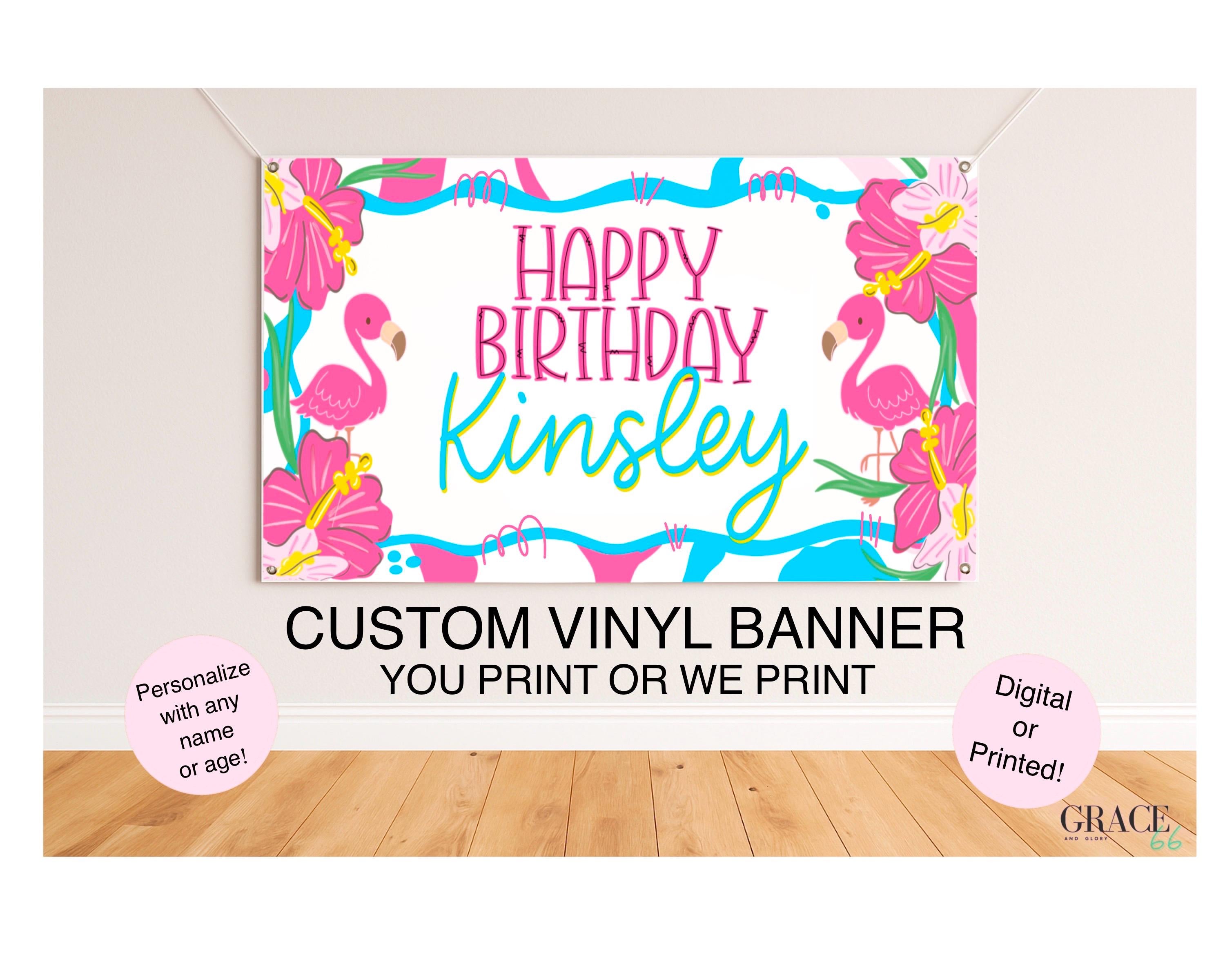 Luau Birthday Banner | Tropical Birthday Party Decorations | Personalized Hawaiian Banner