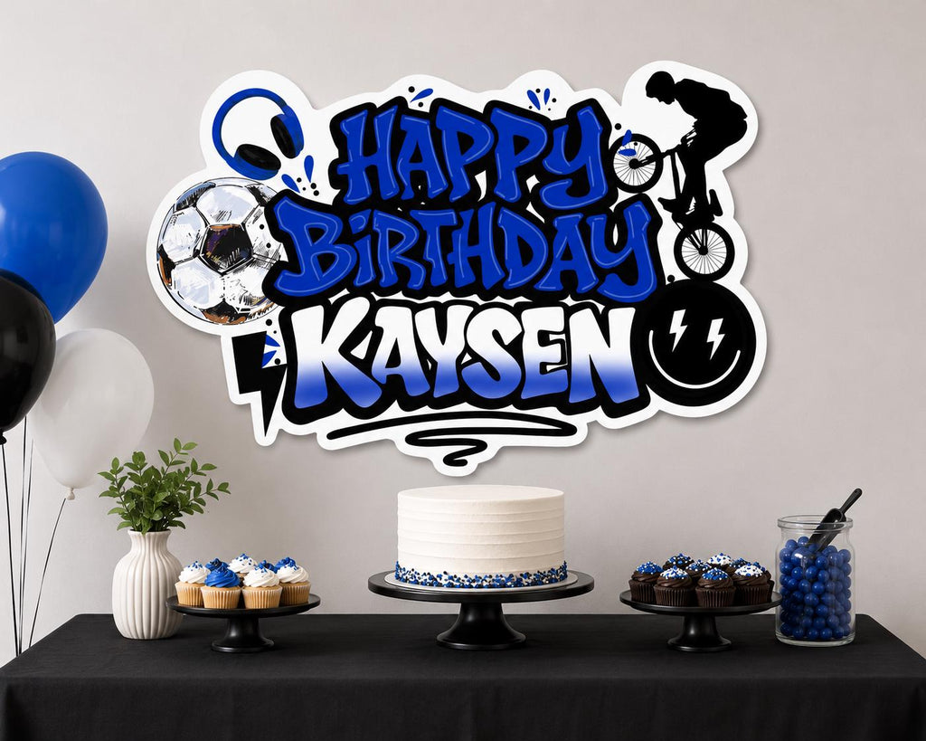 Personalized Birthday Yard Sign | Custom BMX Birthday Sign | Sports Birthday Lawn Sign | Boys Birthday Party Decor | Soccer Birthday Sign