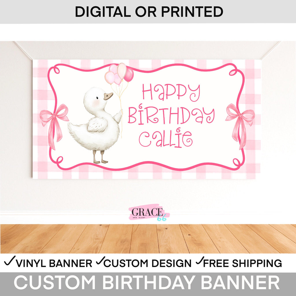 One Silly Goose Birthday Banner Girl | Goose First Birthday Decor |  Goose Birthday  Party Backdrop | Silly Goose 1st birthday decorations