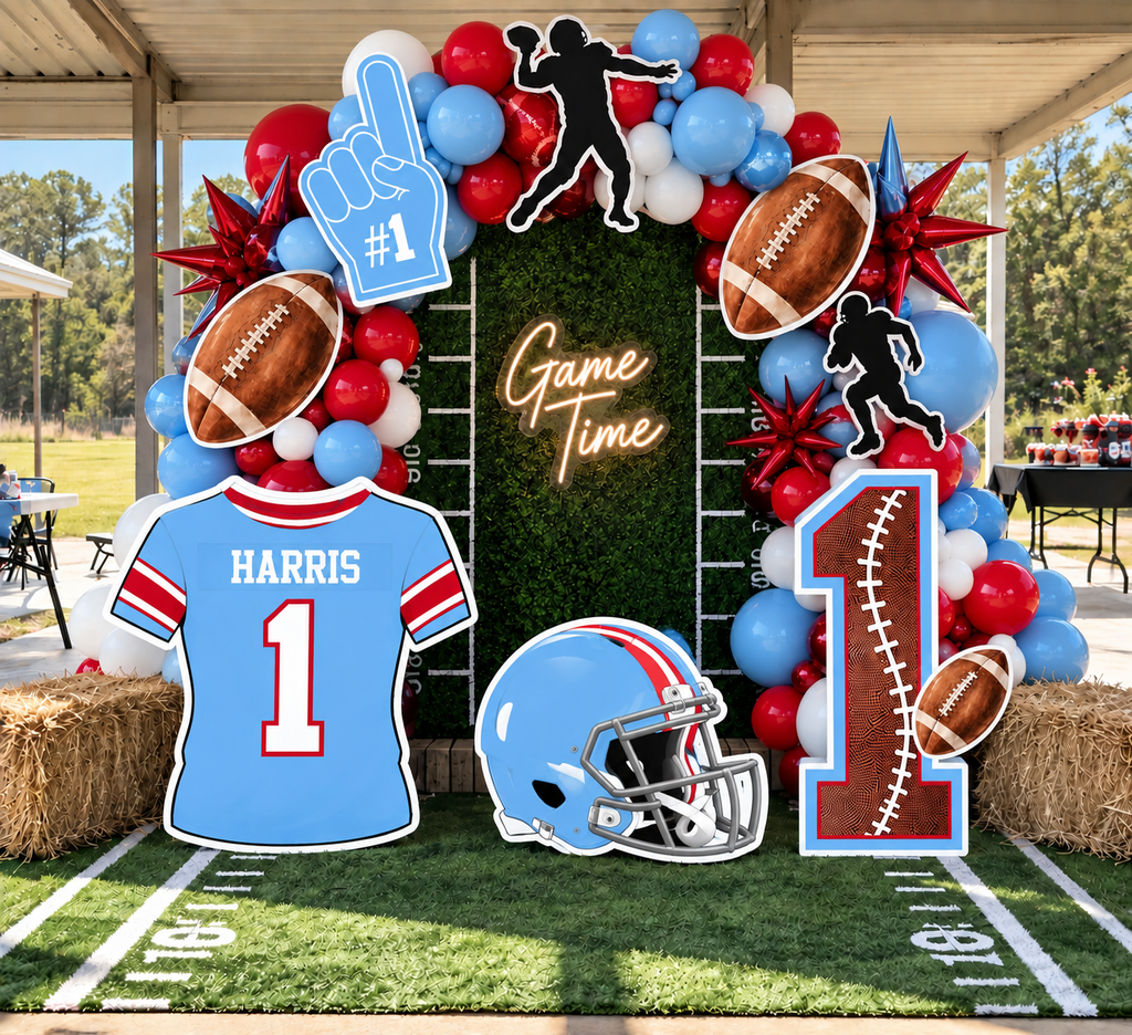 Personalized Football Party Prop Set | Custom Team Colors & Player Name