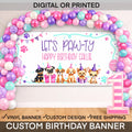 Puppy Pawty Birthday Banner, Personalized Dog Birthday Backdrop, Puppy Party Decorations, Ready Two Pawty Banner