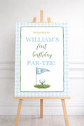 Golf First Birthday Welcome Sign, Hole in One Birthday Party Sign, Golf Theme Birthday Decor, First Birthday Sign Boy, SHIPPED SIGN