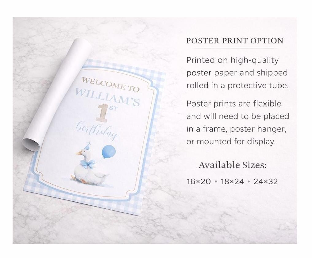 Teddy Bear Baby Shower Welcome Sign | Blue Gingham Baby Shower Sign | Boy Baby Shower Welcome Board | Baby Shower Entrance Sign | SHIPPED