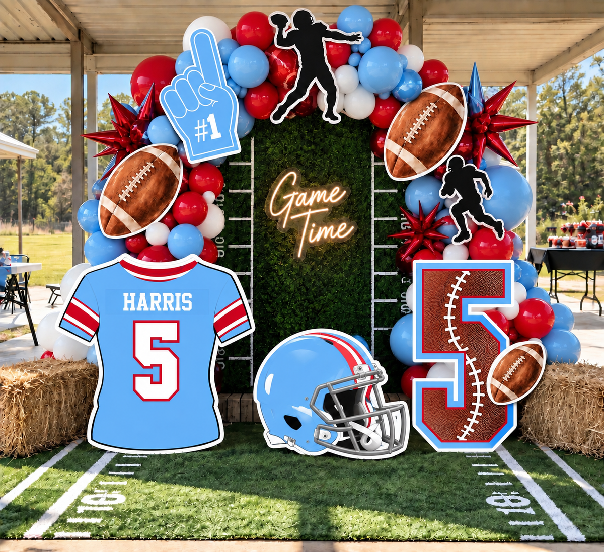Personalized Football Party Prop Set | Custom Team Colors & Player Name