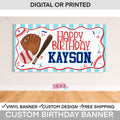 Baseball Personalized Birthday Banner – Custom Sports Party Backdrop