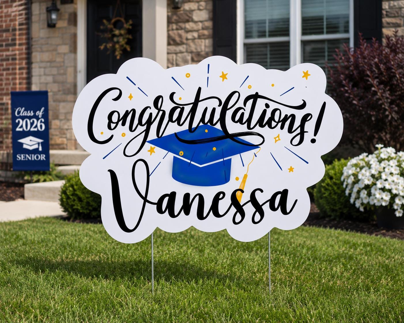 Personalized Graduation Name Sign | Custom Senior Photo Prop | Graduation Party Decor | Class of 2026 Backdrop Sign | Custom Grad Cutout