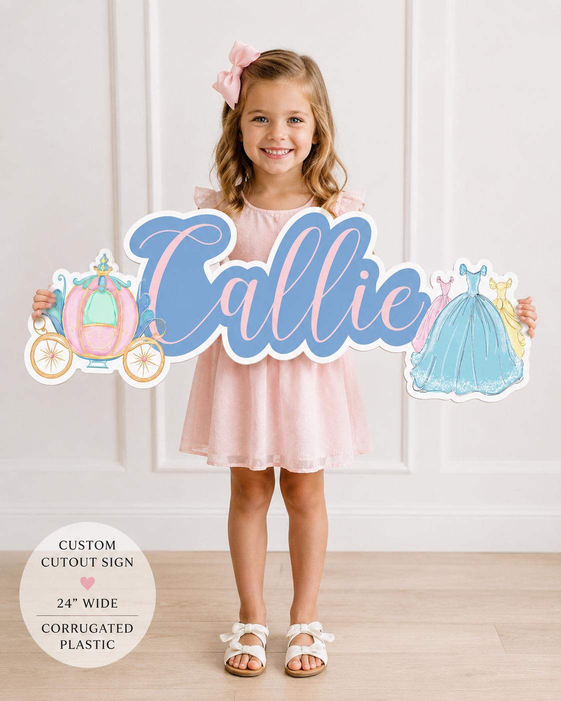Princess Birthday Foam Board Cutout Sign | Custom Princess Party Decor | Personalized Name Sign | Princess Birthday Photo Prop | Fairytale P