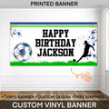 Soccer Birthday Banner, Boys Soccer Party Decorations, Custom Name Age Banner, Sports Theme Birthday Banner, birthday banner file template