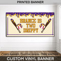 Baseball Birthday Banner | Drippy Baseball Party Banner | Personalized Name & Age | Custom Baseball Birthday Decoration