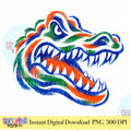 Orange blue and green Florida gator mascot PNG for football game day and school spirit designs