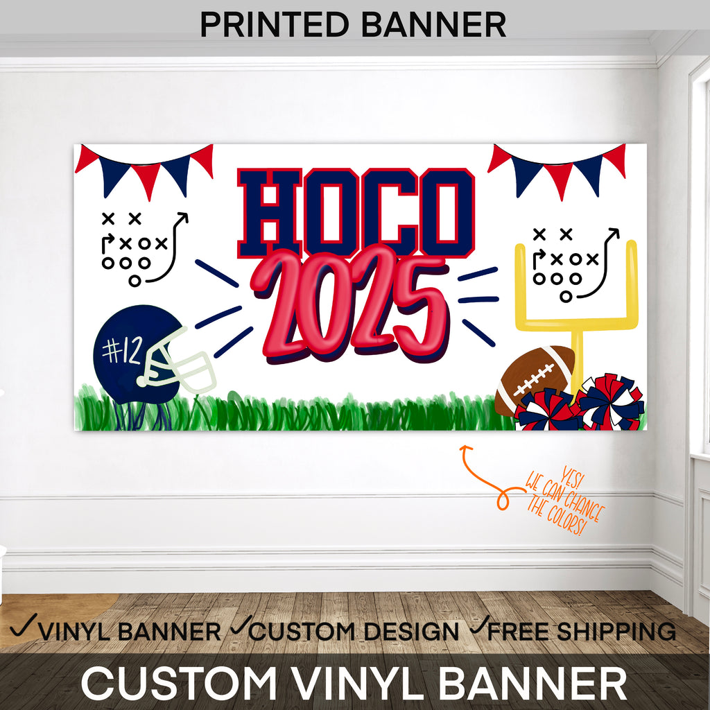 Football HOCO Banner | Homecoming Football Backdrop | Personalized Game Day Sign