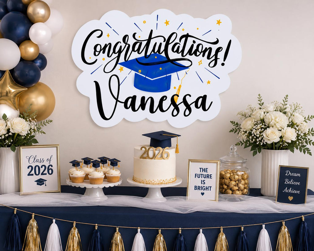 Personalized Graduation Name Sign | Custom Senior Photo Prop | Graduation Party Decor | Class of 2026 Backdrop Sign | Custom Grad Cutout