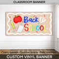Back to School Brown Kraft Banner • Hand-Painted Look• Custom Name & Grade • Faux Brown Paper School Backdrop