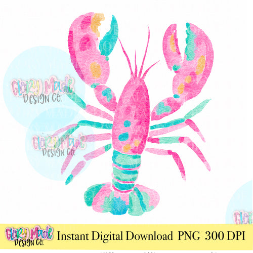 Bright colorful preppy crawfish PNG for Southern shirts and sublimation projects