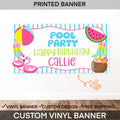 Pool Birthday Banner | Flamingo Pool Party Decorations | Personalized Summer Birthday Banner