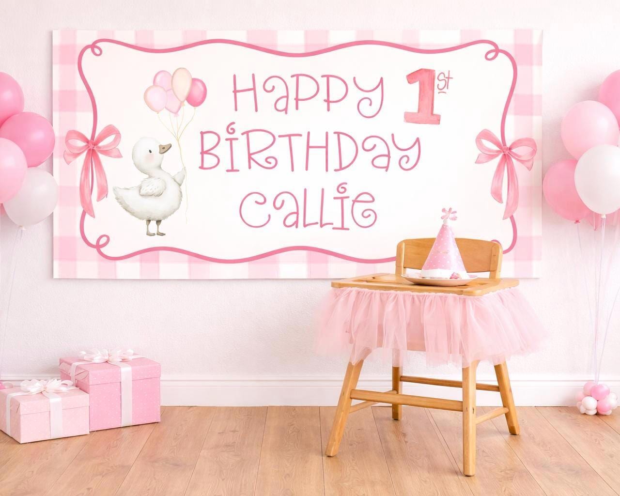 One Silly Goose Birthday Banner Girl | Goose First Birthday Decor |  Goose Birthday  Party Backdrop | Silly Goose 1st birthday decorations