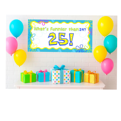 SpongeBob birthday banner One Year Later custom vinyl banner