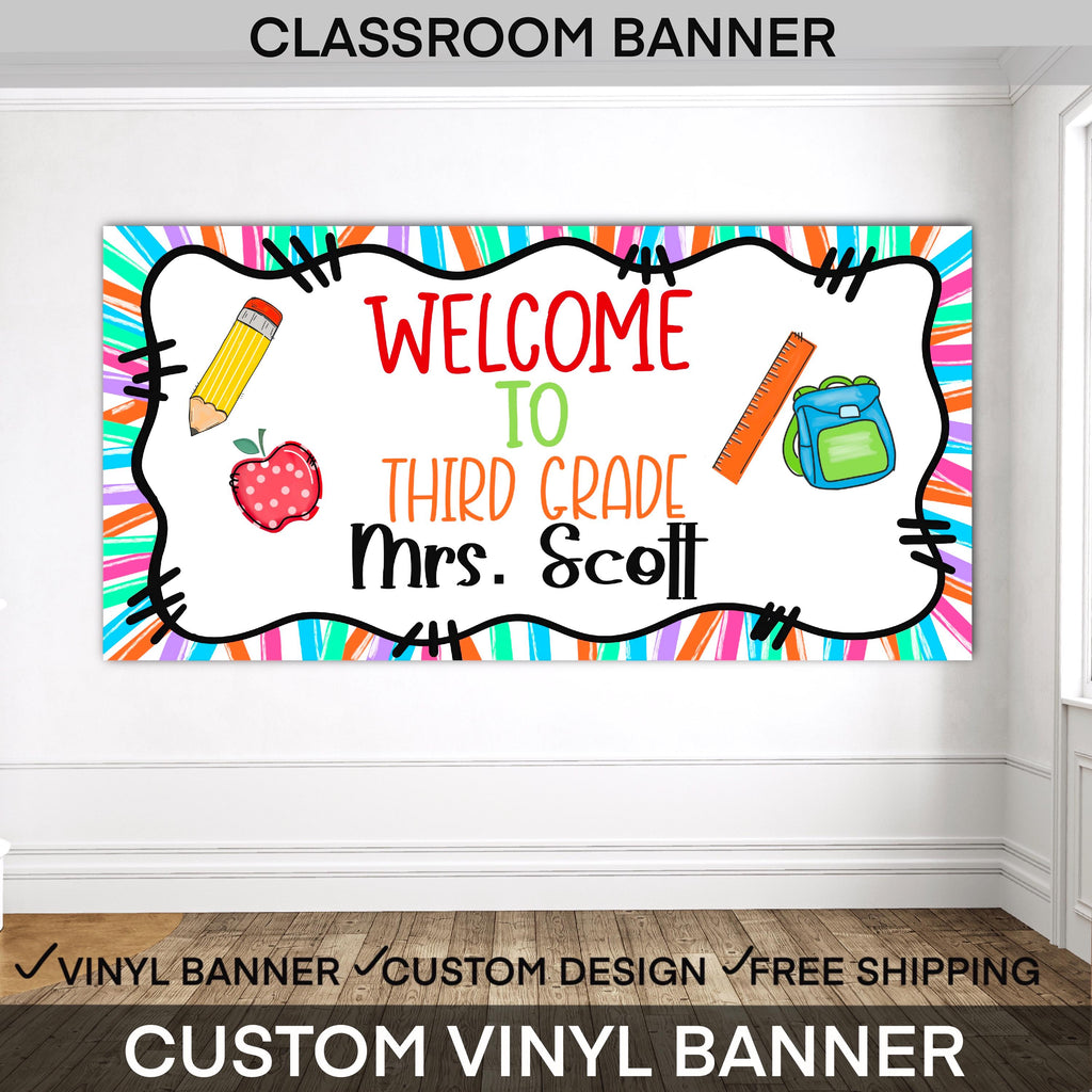 Personalized Back to School Classroom Banner | Custom School Welcome Sign | Printed or Digital