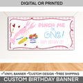 Pinch Me I’m One Crawfish Boil Birthday | Crawfish Birthday Banner | Girl Birthday Crawfish Party Banner, Pink Crawfish boil Backdrop