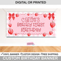 Strawberry Birthday Banner, One Berry First Birthday Banner, Personalized Strawberry Birthday Backdrop, Berry First Birthday Party Decor