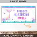Mermaid Birthday Banner | Under the Sea Birthday Party Decorations | Personalized Mermaid Party Backdrop