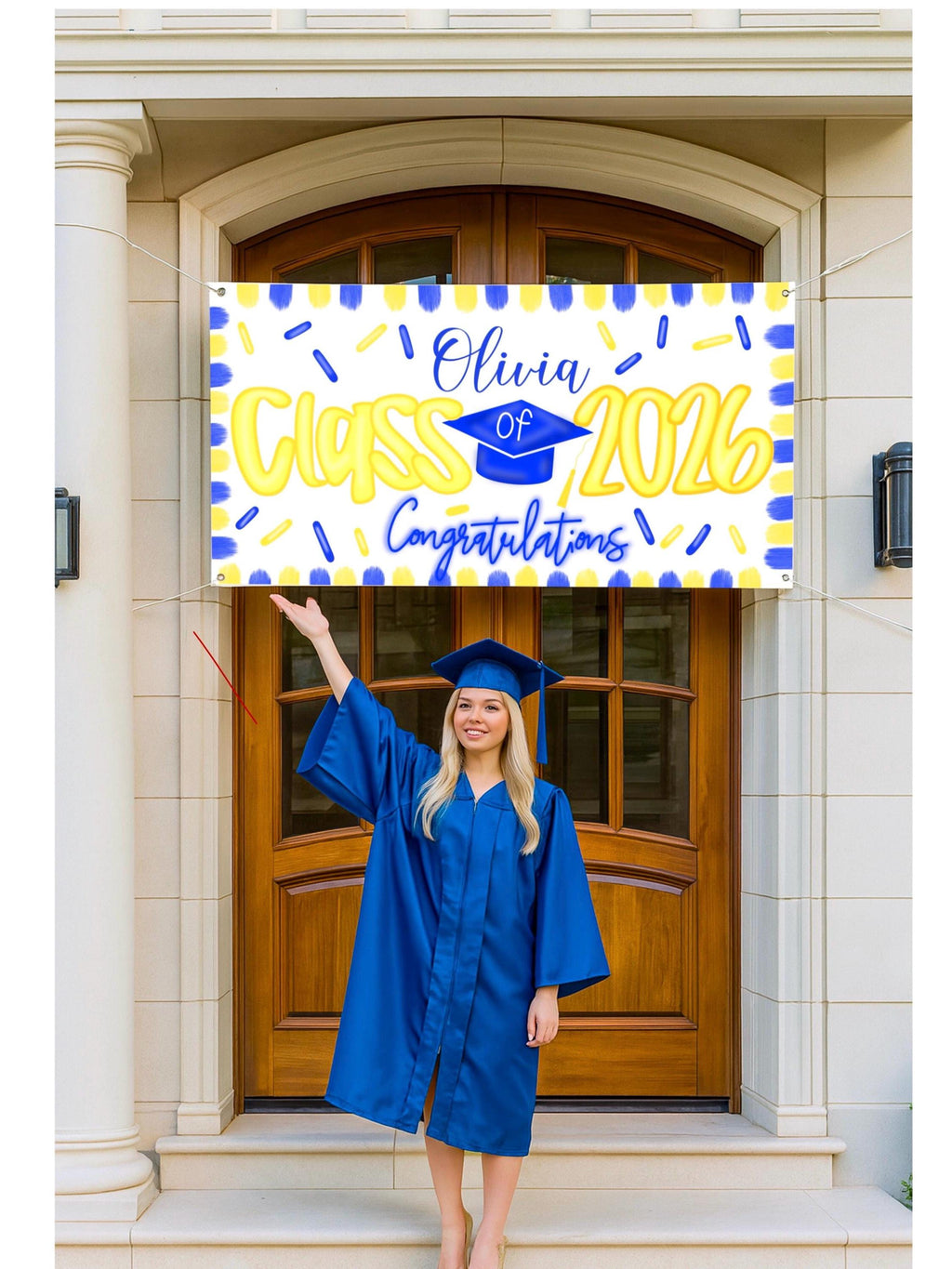 Graduation Party Banner, Class of 2027 Banner, Personalized Graduation Backdrop, High School Graduation Decor, Senior Celebration Banner