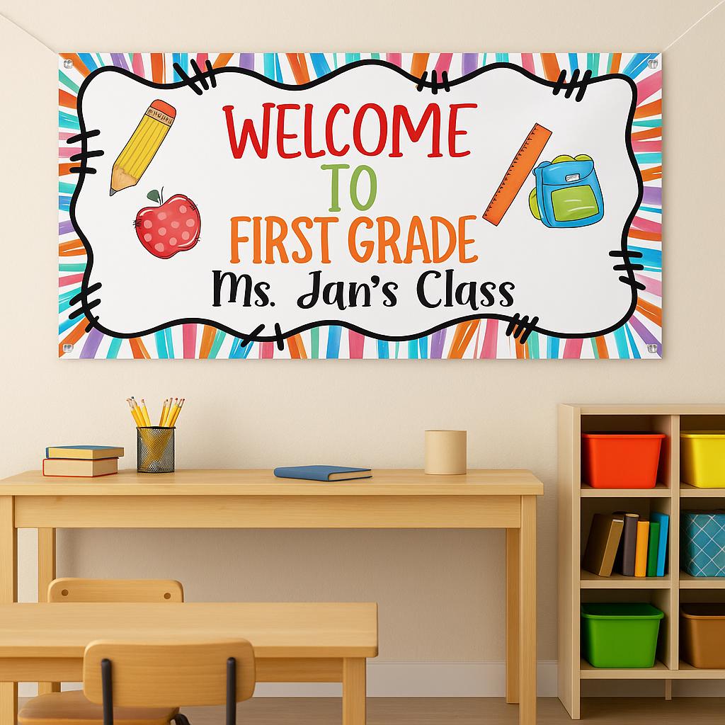 Personalized Back to School Classroom Banner | Custom School Welcome Sign | Printed or Digital