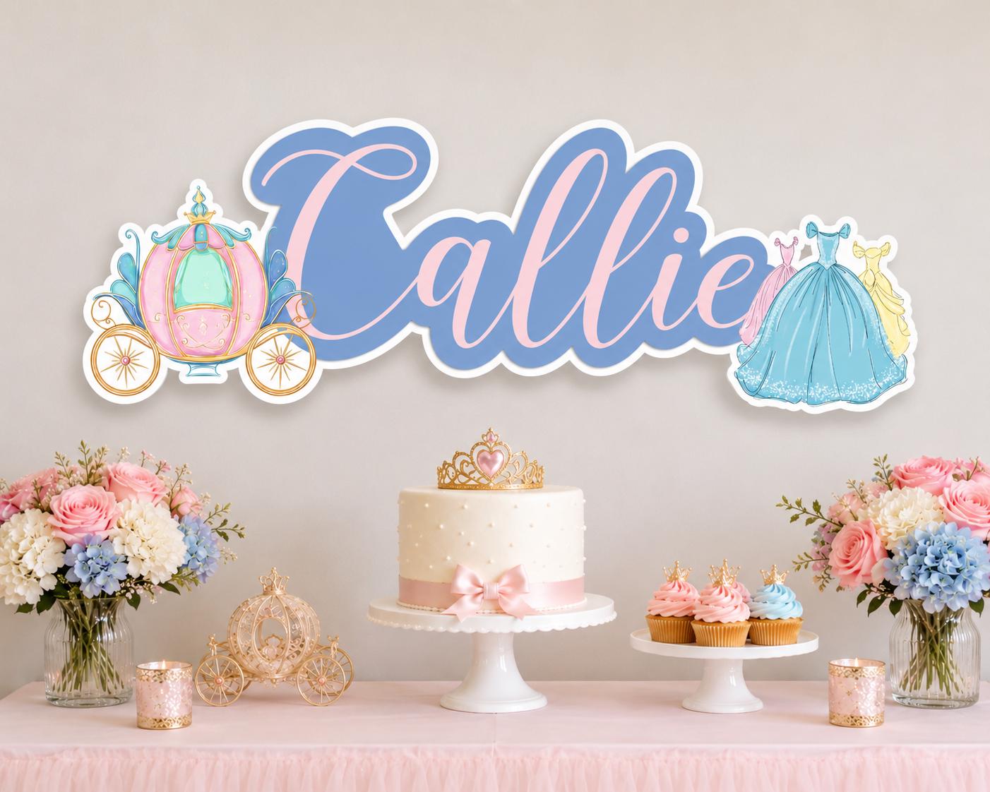Princess Birthday Foam Board Cutout Sign | Custom Princess Party Decor | Personalized Name Sign | Princess Birthday Photo Prop | Fairytale P